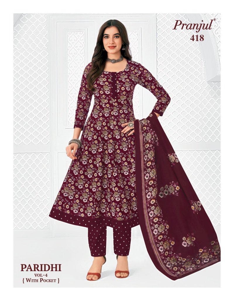 Paridhi Vol 4 By Pranjul Cotton Printed Anarkali Suits